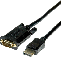 ROLINE DisplayPort VGA kabel, DP M   VGA M, zwart, 5 m
