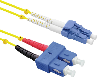 ROLINE glasvezelkabel duplex, single mode 9/125µm OS2, LC/SC, geel, 1 m