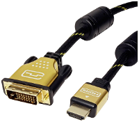 ROLINE GOLD Monitorkabel DVI (24+1)   HDMI, M/M, 1,5 m