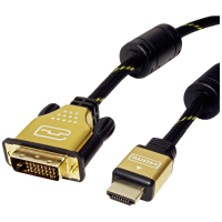 ROLINE GOLD Monitorkabel DVI (24+1)   HDMI, M/M, 5 m