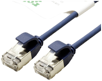 ROLINE GREEN F/UTP DataCenter Patchkabel Cat.6A (Class EA), LSOH, extra dun, blauw, 0,3 m
