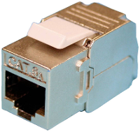 ROLINE Kat.6A (Klasse EA) Keystone, afgeschermd, gereedschapsvrij, zilverkleurig