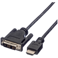 ROLINE Monitorkabel DVI (18+1)   HDMI, M/M, zwart, 1 m