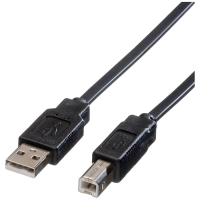 ROLINE Notebook USB 2.0 Plattekabel, type A B, zwart, 1,8 m