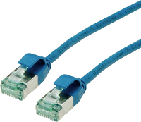 ROLINE RM U/FTP DataCentre patchkabel Cat.6A (Klasse EA), extra dun, blauw, 0,3 m