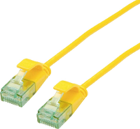 ROLINE RM UTP DataCenter Patchkabel Cat.6A (Klasse EA), extra dun, geel, 0,15 m