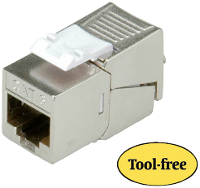 ROLINE Cat.6 (Class E)/Keystone, RJ 45, afgeschermd, zonder gereedschap, compact, zilverkleurig