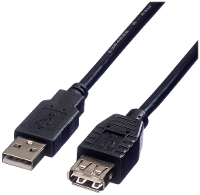 ROLINE USB 2.0 Kabel, type A A, M/F, zwart, 1,8 m
