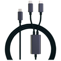 ROLINE USB type C split oplaadkabel, USB C   2x USB C, M/M, max. 100W, zwart, 1,85 m