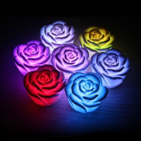Romantic Colorful Gradient Rose Lantern Led Night Light Candle Lamp