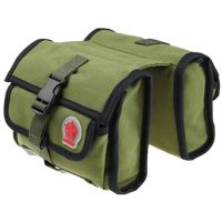 Roswheel Bicycle Bike Saddle Bag Army Green Canvas Bike Top Tube Bag