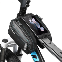 Roswheel Waterproof Bicycle Front Tube Double Pouch Bags With 4.7 6.0 Inch Phone Case For Iphone7 6 6s Plus Samsun Huawei