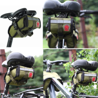 Roswheel Waterproof Canvas Cycling Saddle Bag Bike Bicycle Tail Pouch Green