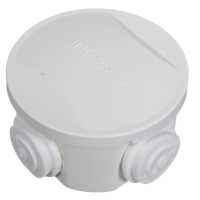 Round Weatherproof Junction Box Ip44 75*75*40mm Grommets 50x50mm