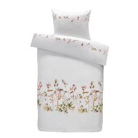 Marjolein Bastin dekbedovertrek Graceful bloemen   wit   140x200/220 cm   Leen Bakker