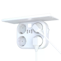 RRTEAVEL HHT105 16A Wandcontactdoos met lade 4AC+3USB poort Universele conversie EU uitgang met regelbare verlichting Ve