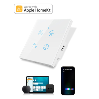 Homekit Smart WiFi Touch Panel Switch APP Afstandsbediening Timer Instelling LED Sensor Licht Spraakbesturing met Alexa