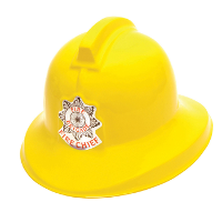 Brandweer verkleed helm   geel   kunststof   voor kinderen