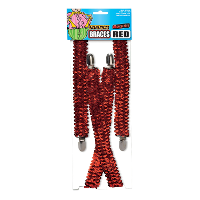 Bretels   rood glitter   unisex/volwassenen   Carnaval verkleed accessoires