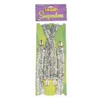 Bretels   zilver glitter   unisex/volwassenen   Carnaval verkleed accessoires