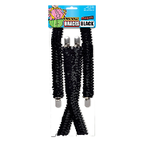 Bretels   zwart glitter   unisex/volwassenen   Carnaval verkleed accessoires