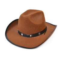 Carnaval verkleed hoed voor een cowboy   met studs   bruin   polyester   heren/dames