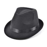 Carnaval verkleed hoed voor een Maffia/gangster   antraciet   polyester   volwassenen