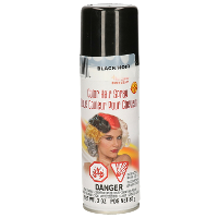 Haarverf/haarspray   zwart   spuitbus   125 ml   Carnaval