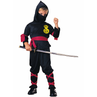 Ninja verkleed kostuum   zwart   voor kinderen   5 delig