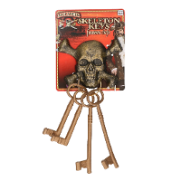 Set piraten sleutels 4x met doodshoofd   verkleed accessoires   kinderen/volwassenen