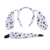 Verkleed set dalmatier   oortjes/staart   wit/zwart   voor kinderen