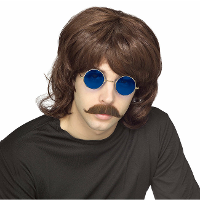 Verkleedpruik voor heren   bruin   Seventies/Disco/Eighties/Popster/Hippie/Sixties   Carnaval