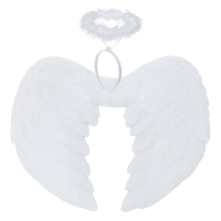 Ruhhy verkleedaccessoires Engel   wit   vleugels   45 x 35 cm   diadeem