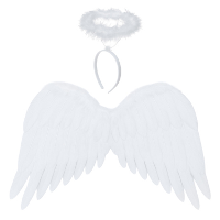 Ruhhy verkleedaccessoires Engel   wit   vleugels   50 x 35 cm   diadeem