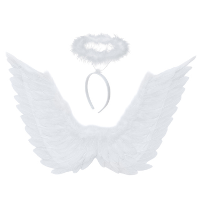 Ruhhy verkleedaccessoires Engel   wit   vleugels   70 x 45 cm   diadeem