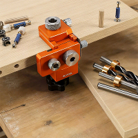 RUITOOL 3 in 1 Houtbewerking Boor Jig Aluminium Legering 6061 Verstelbare Borddikte 15 25mm Aansluitstang Lengte 20 33mm