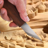 Handgemaakte Precisie Houtsnijmes CRV Blade Scherpe Punt Walnoot Houten Handgreep Bamboe Handgreep Houtbewerking Beeldho