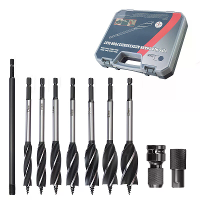 RUITOOL Hex Shank Hout Boor Bit Set 8 Stukken HSS Spiral Boor Bit voor Nauwkeurige Houtbewerking Gat Vergroten met Verle