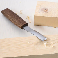 Houtsnijmes CR V Staal Aftekenmes 15mm Gebogen Aftekenrand Beitel Met Comfortabel Houten Handvat