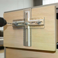 RUITOOL Roestvrijstalen ladegreep Locator Jig Houtbewerking Hardware Boren Gids voor Kastdeuren Greep Installatie