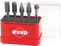 RUKO 116004 Freesstift Hardmetaal 10 mm Schachtdiameter 6 mm 5 delig