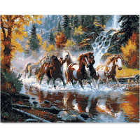 Running Horse Diy Oil Painting By Numbers Digital Oil Painting Kits Frameless Canvas Wall Decor Gift 40x50cm