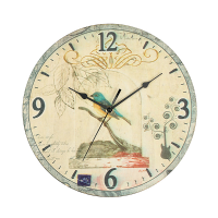 Rustic Bird Wall Clock Chic Home Coffeeshop Wall Decoration