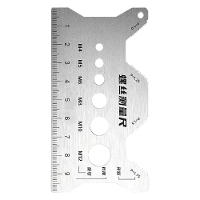 RVS Boutmeetgereedschap Dubbelzijdige Schroefdraadmeter Compact Ontwerp Nauwkeurige Maatvoering voor Bevestigingsmiddele