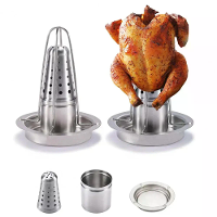 Rvs Verwisselbare Kip Roost Rack Plaat Gegrilde Kip Rack Kamperen Buiten Barbecue Bak Gegrilde Kip Thuis Keuken Vork Kip