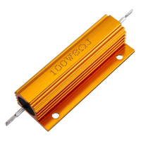 RX24 100W 8R 8RJ Metalen Aluminium behuizing Hoog vermogen Weerstand Gouden metalen huls Heatsink Weerstand