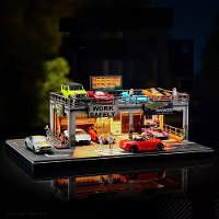 SafeWork 1/64 RC auto Dubbel Laags Gesimuleerde Parkeergarage Model Parkeerterrein Met Lichten Doe het zelf Scène Decora