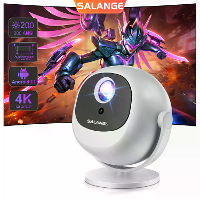 SALANGE P360 4K Draagbare Slimme Projector 360° Flexibele Projectie 200 ANSI Android 11 WiFi 6 & Bluetooth 5.2 Automatis
