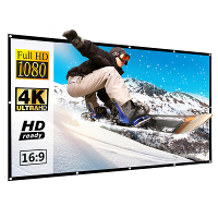SALANGE Projectiescherm 16:9 Draagbaar projectiescherm 100/120/150 inch Buitenscherm voor HD films Opvouwbaar bioscoopsc