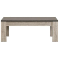 Salontafel Yannick   grijs eiken/natuursteen   45x122x65 cm   Leen Bakker